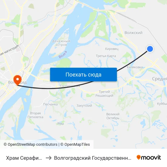 Храм Серафима Саровского to Волгоградский Государственный Медицинский Университет map