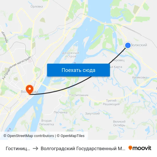 Гостиница Ахтуба to Волгоградский Государственный Медицинский Университет map