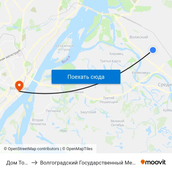 Дом Торговли to Волгоградский Государственный Медицинский Университет map