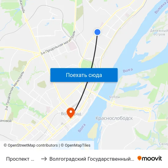 Проспект Металлургов to Волгоградский Государственный Медицинский Университет map