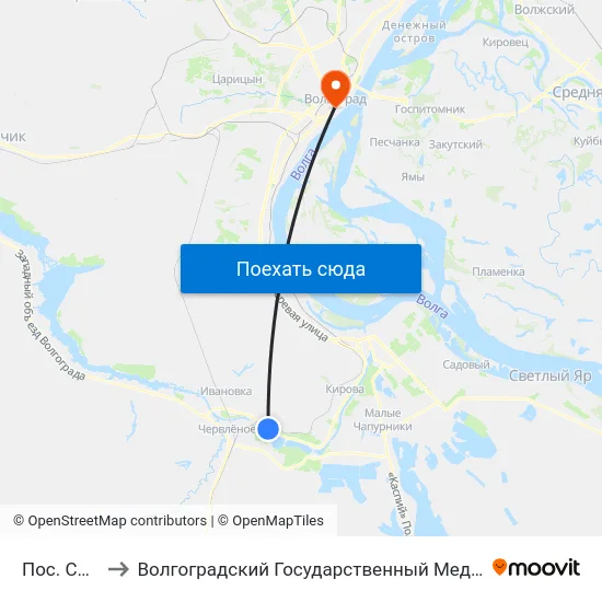 Пос. Соляной to Волгоградский Государственный Медицинский Университет map