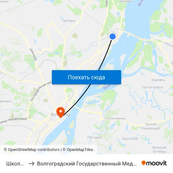Школа №88 to Волгоградский Государственный Медицинский Университет map