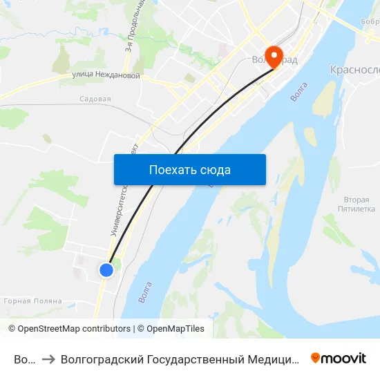 Волгу to Волгоградский Государственный Медицинский Университет map