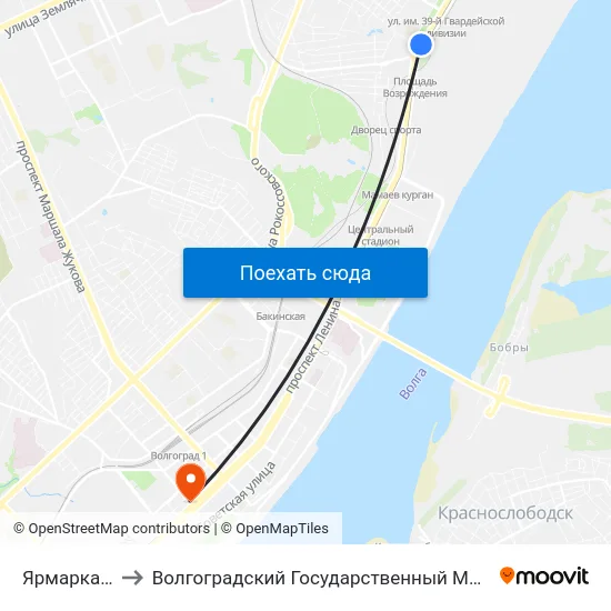 Ярмарка Восток to Волгоградский Государственный Медицинский Университет map