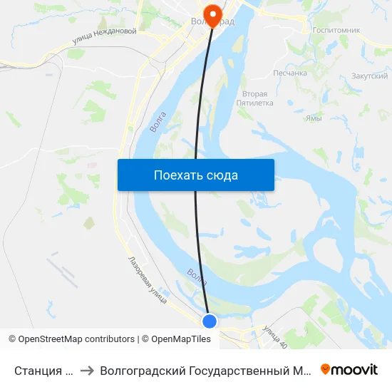 Станция Сарепта to Волгоградский Государственный Медицинский Университет map