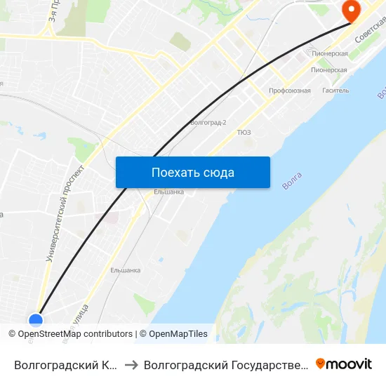 Волгоградский Колледж Нефти И Газа to Волгоградский Государственный Медицинский Университет map
