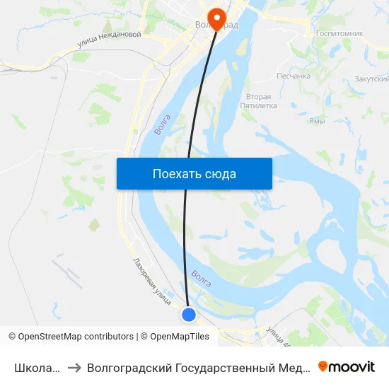 Школа №115 to Волгоградский Государственный Медицинский Университет map