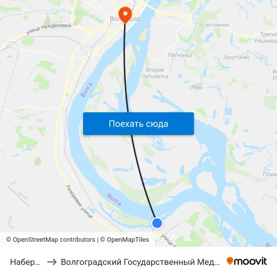 Набережная to Волгоградский Государственный Медицинский Университет map
