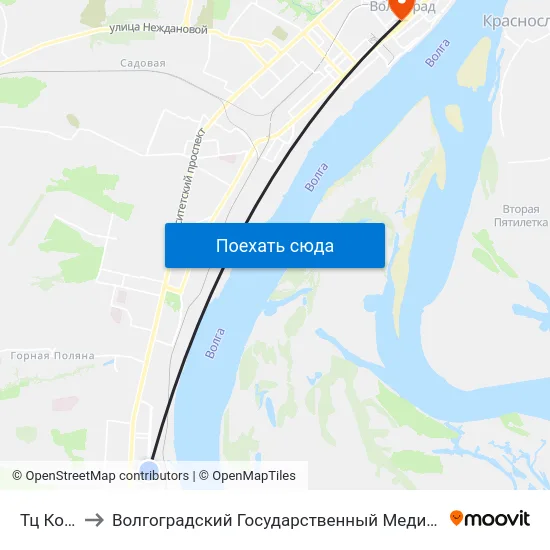 Тц Космос to Волгоградский Государственный Медицинский Университет map