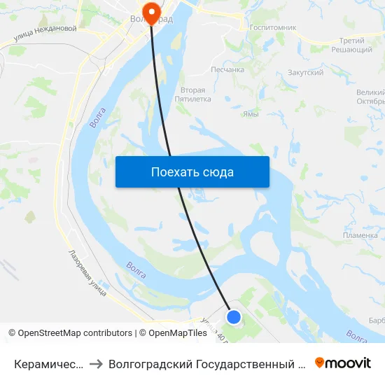 Керамический Завод to Волгоградский Государственный Медицинский Университет map