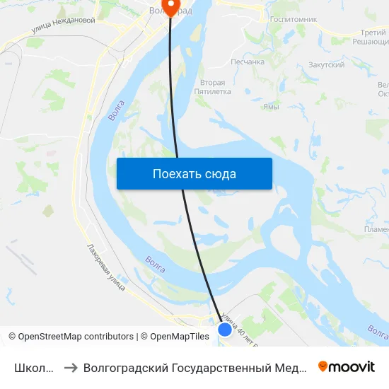 Школа №38 to Волгоградский Государственный Медицинский Университет map
