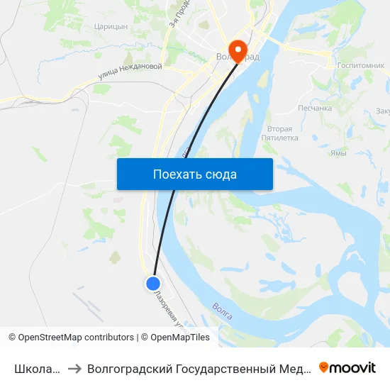 Школа №108 to Волгоградский Государственный Медицинский Университет map