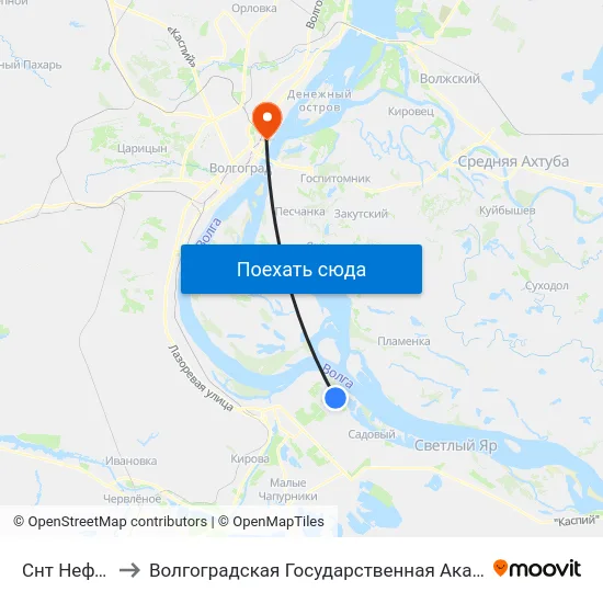 Снт Нефтяник (А) to Волгоградская Государственная Академия Физической Культуры map
