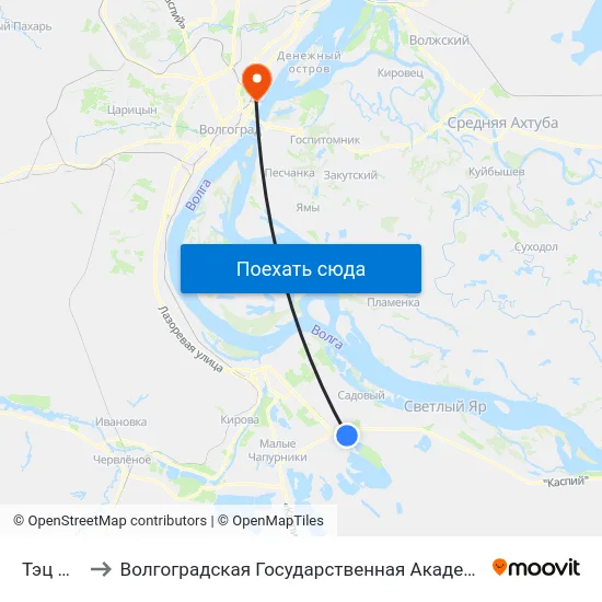 Тэц №3 (А) to Волгоградская Государственная Академия Физической Культуры map