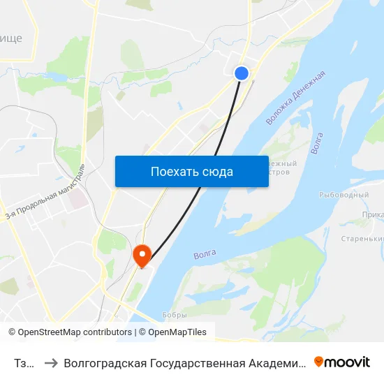 Тзр (А) to Волгоградская Государственная Академия Физической Культуры map