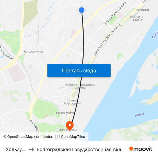 Хользунова (А) to Волгоградская Государственная Академия Физической Культуры map