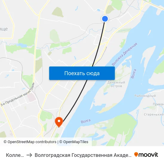 Колледж (А) to Волгоградская Государственная Академия Физической Культуры map