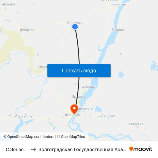 С.Зензеватка (Б) to Волгоградская Государственная Академия Физической Культуры map