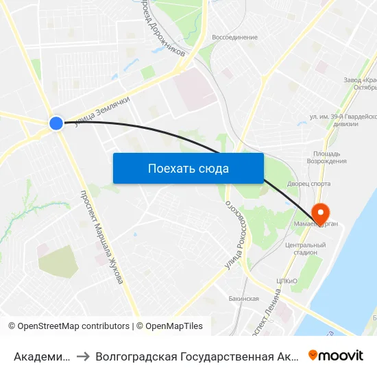 Академия Мвд (А) to Волгоградская Государственная Академия Физической Культуры map