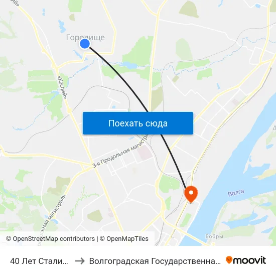 40 Лет Сталинградской Битвы to Волгоградская Государственная Академия Физической Культуры map