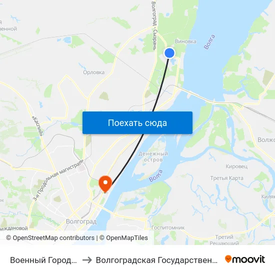 Военный Городок (Пос. Латошинка) to Волгоградская Государственная Академия Физической Культуры map