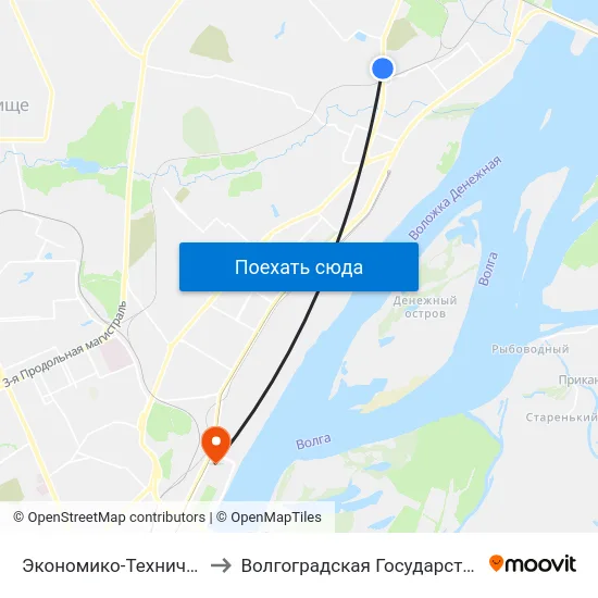 Экономико-Технический Колледж (Ул. Шурухина) to Волгоградская Государственная Академия Физической Культуры map