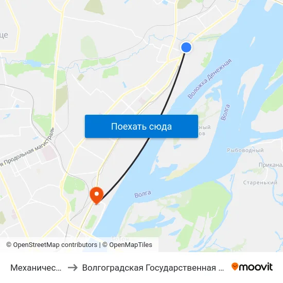 Механический Институт to Волгоградская Государственная Академия Физической Культуры map