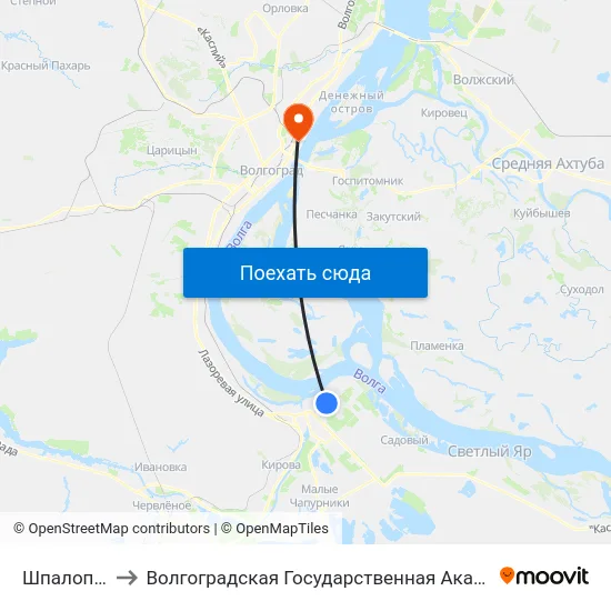 Шпалопропитка to Волгоградская Государственная Академия Физической Культуры map