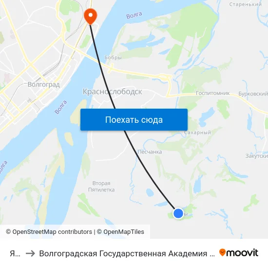 Ямы to Волгоградская Государственная Академия Физической Культуры map