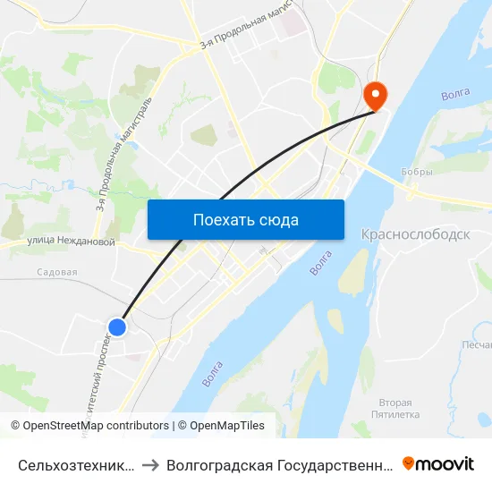 Сельхозтехника (По Требованию) to Волгоградская Государственная Академия Физической Культуры map