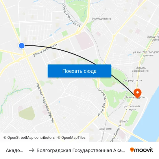 Академия Мвд to Волгоградская Государственная Академия Физической Культуры map