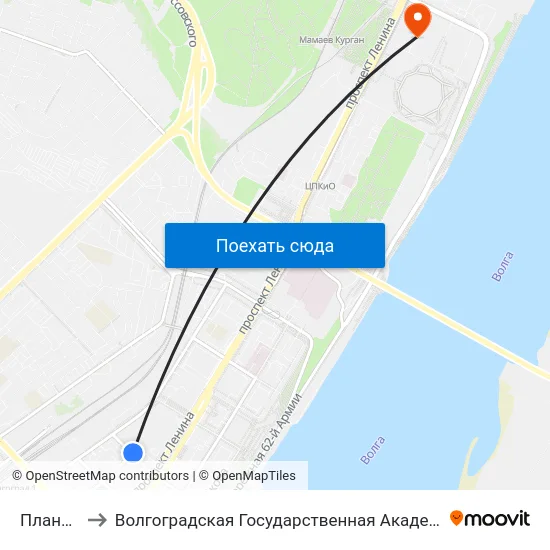 Планетарий to Волгоградская Государственная Академия Физической Культуры map