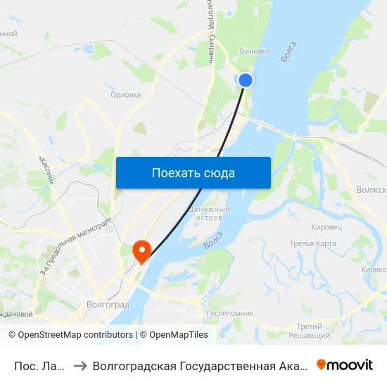 Пос. Латошинка to Волгоградская Государственная Академия Физической Культуры map