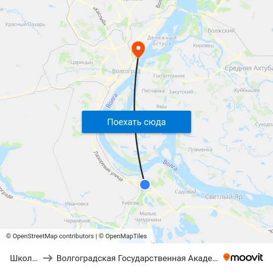 Школа №38 to Волгоградская Государственная Академия Физической Культуры map