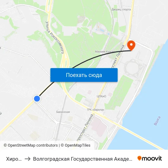 Хиросимы to Волгоградская Государственная Академия Физической Культуры map