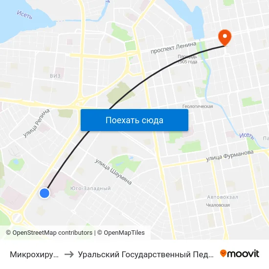 Микрохирургия Глаза to Уральский Государственный Педагогический Университет map