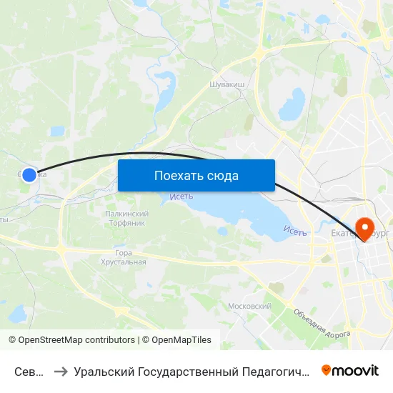 Северка to Уральский Государственный Педагогический Университет map
