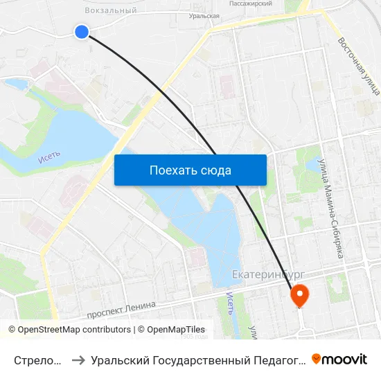 Стрелочников to Уральский Государственный Педагогический Университет map