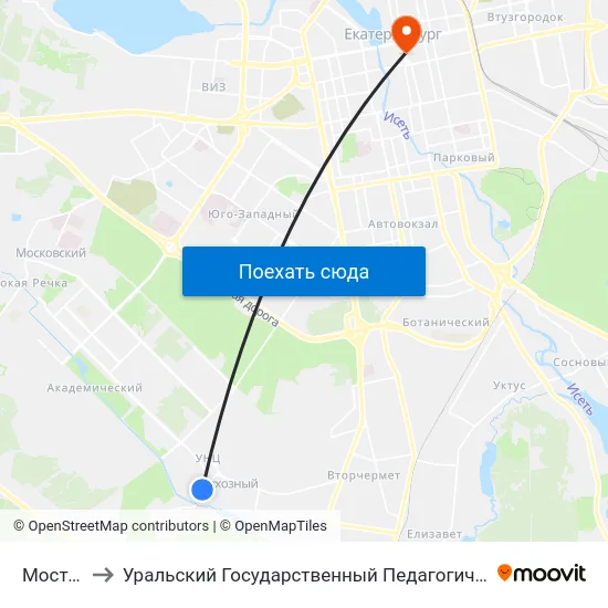 Мостовая to Уральский Государственный Педагогический Университет map