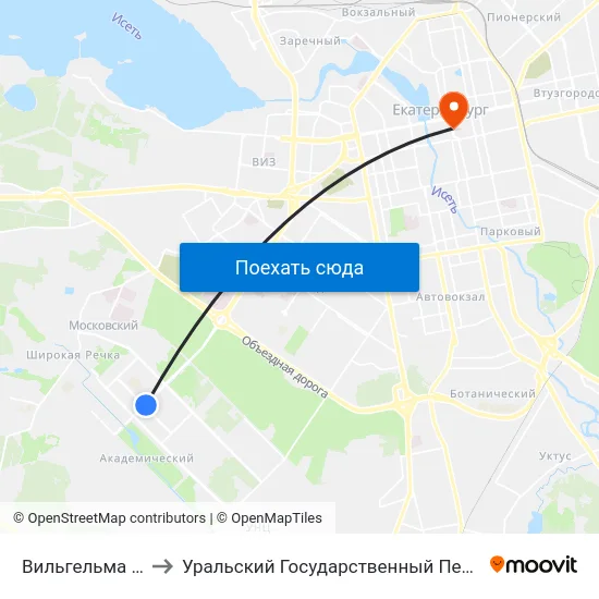 Вильгельма Де Геннина to Уральский Государственный Педагогический Университет map
