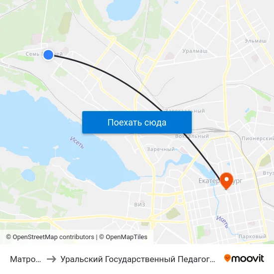 Матросская to Уральский Государственный Педагогический Университет map