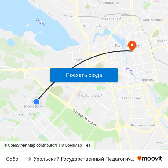 Соболева to Уральский Государственный Педагогический Университет map