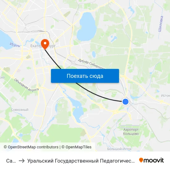 Сады to Уральский Государственный Педагогический Университет map