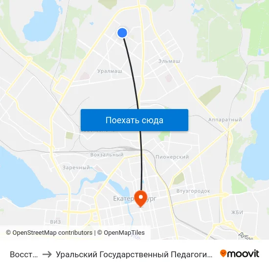 Восстания to Уральский Государственный Педагогический Университет map