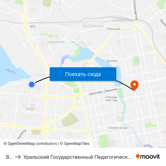 Виз to Уральский Государственный Педагогический Университет map