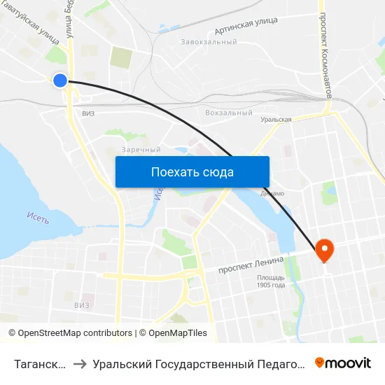 Таганский Ряд to Уральский Государственный Педагогический Университет map