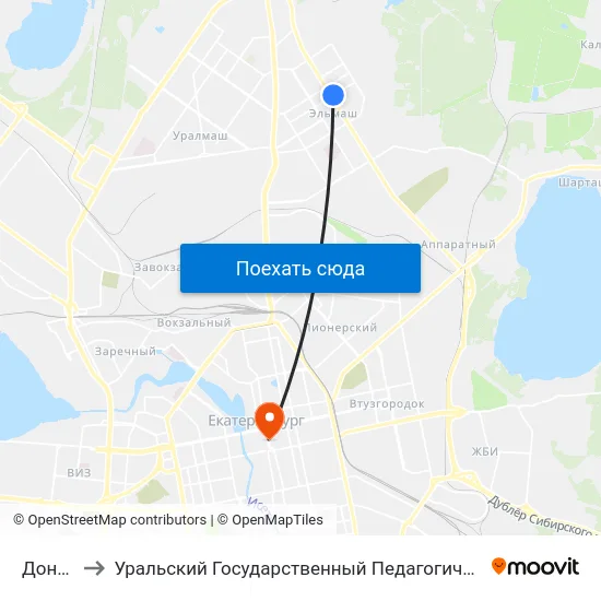 Донская to Уральский Государственный Педагогический Университет map