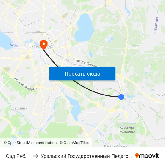 Сад Рябинушка to Уральский Государственный Педагогический Университет map