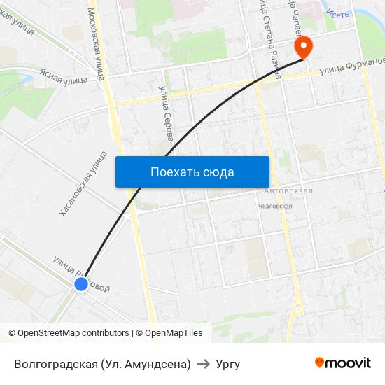 Волгоградская (Ул. Амундсена) to Ургу map
