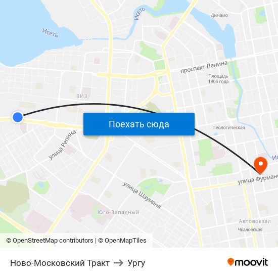 Ново-Московский Тракт to Ургу map
